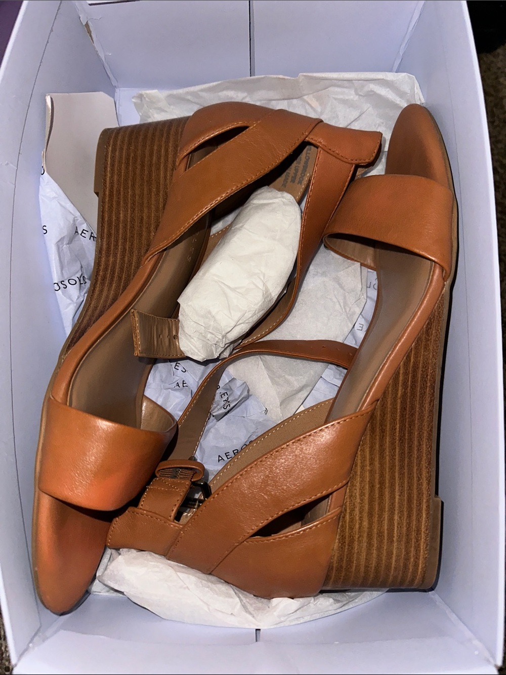 Women's Tan Wedge Sandals - Elegant Strappy Comfort